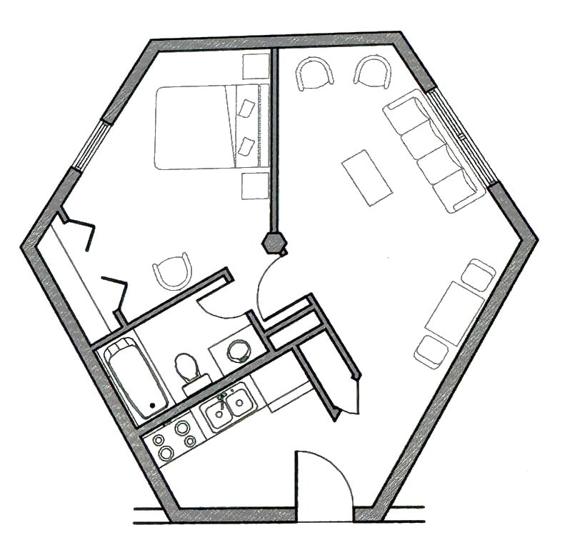 1 BD A 571 SQFT.png - 1A: 1 Bed /1 Bath 571 SqFt