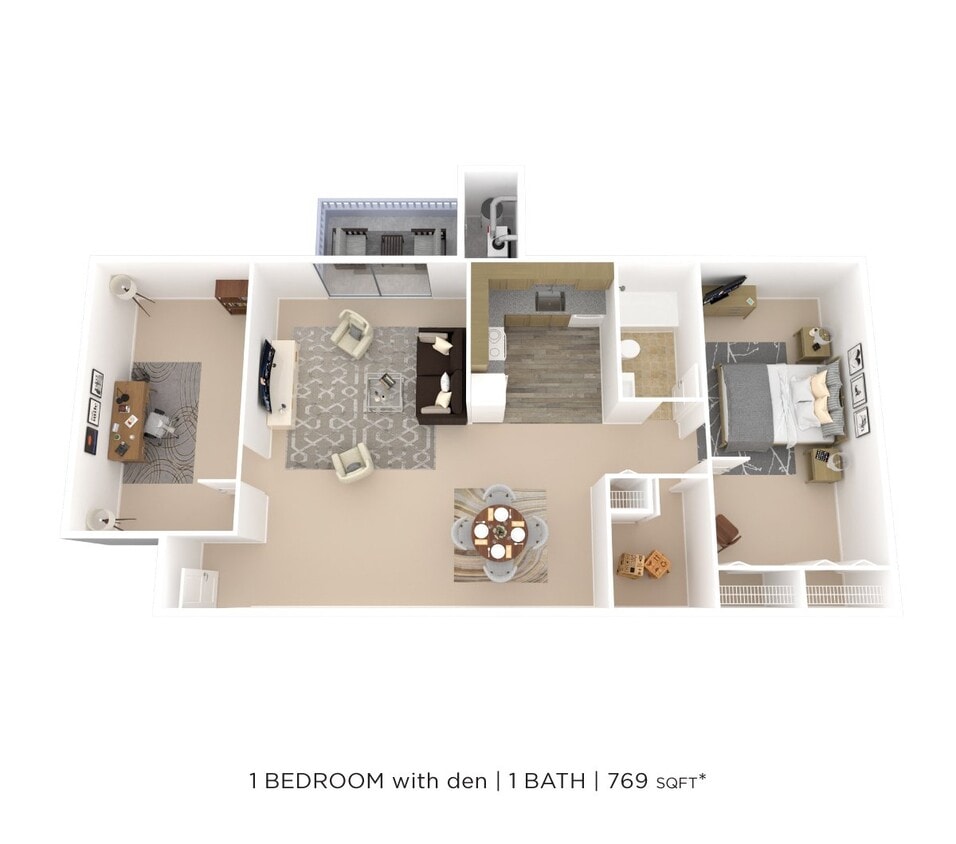 Floor Plan - One Bedroom w/ Den