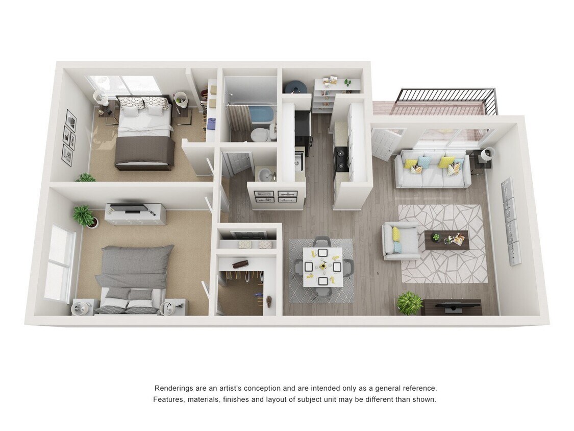 Floor Plan - 2 Bed 1 Bath