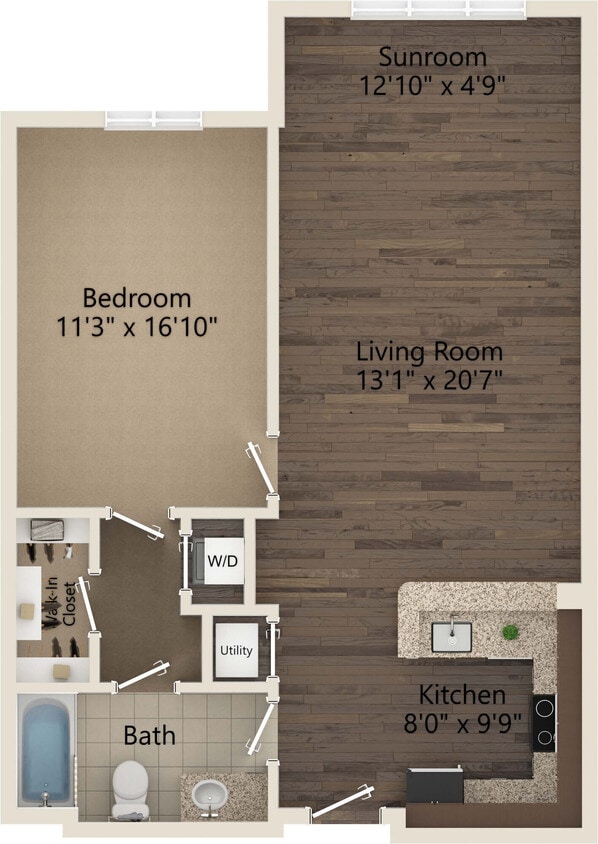 Mint with sunroom floor plan Ayrsley Lofts - Mint with sunroom