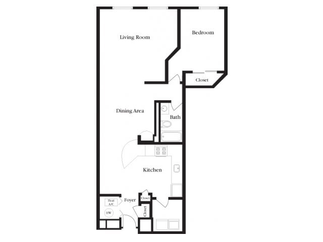 K - K-K One Bedroom, One Bathroom