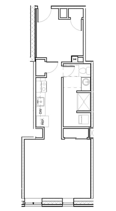 Floor Plan - Long Studio 210-610