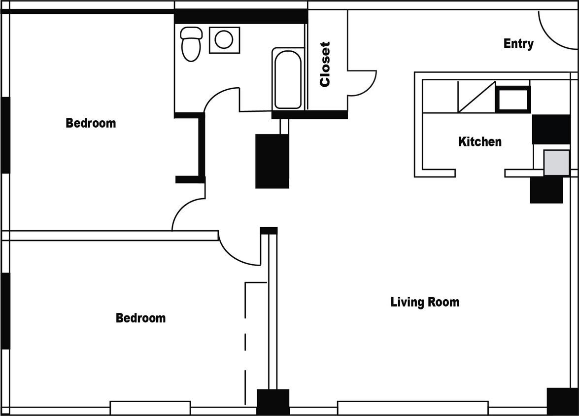 Two Bedroom One Bath – Ws - Two Bedroom One Bath – Ws