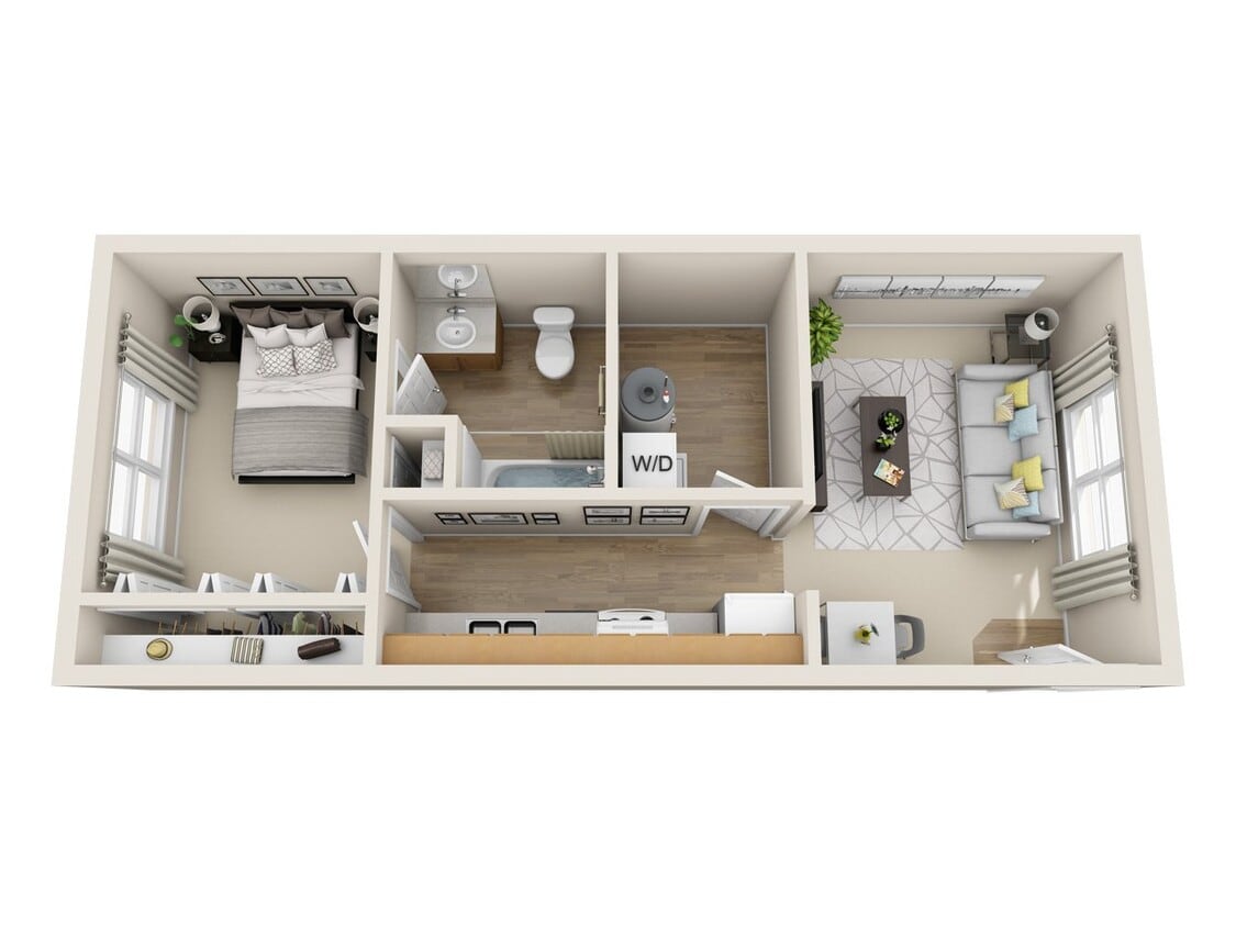 Floor Plan - Belle Creek A1 1 BDRM 1 BATH