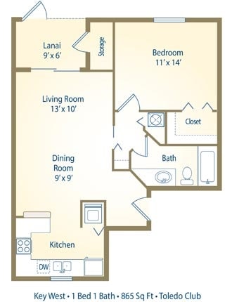 1 Bedroom/ 1 Bath Key West - A4_Key West - One Bedroom, One Bathroom