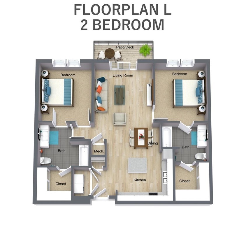 Floor Plan - 2x2 L
