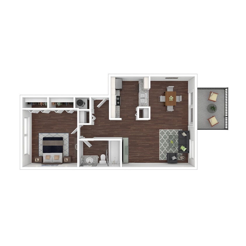 Floor Plan - 1x1U (Buena Vista I)