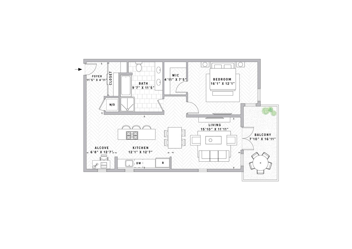 Floor Plan - A2 1 Bed