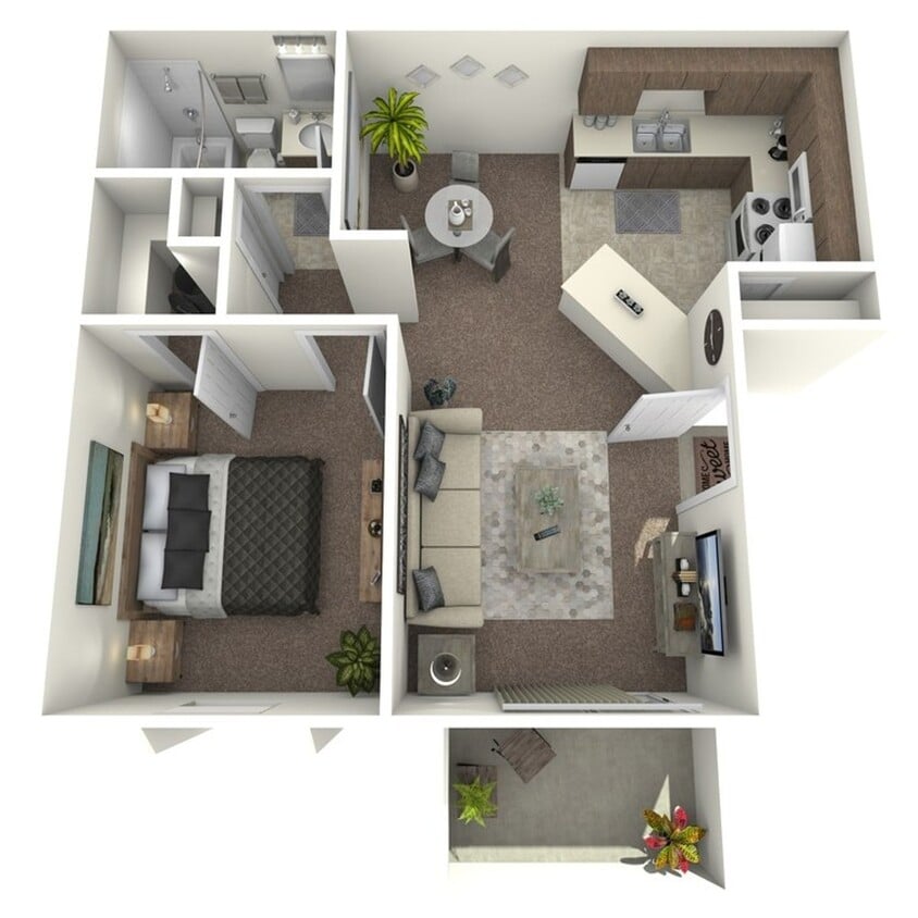 Floor Plan - 1x1WD - G