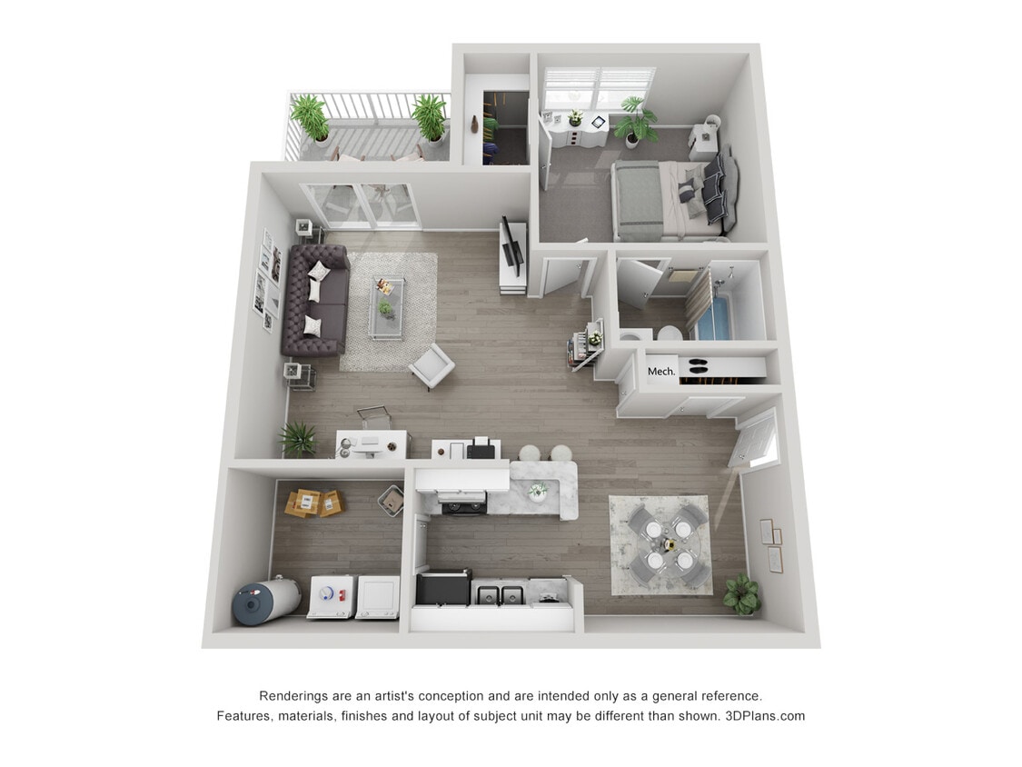 Floor Plan - 1 x 1 Standard - Call For Availability