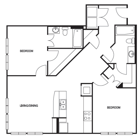 Floor Plan - B02 2 Bed 2 Bath
