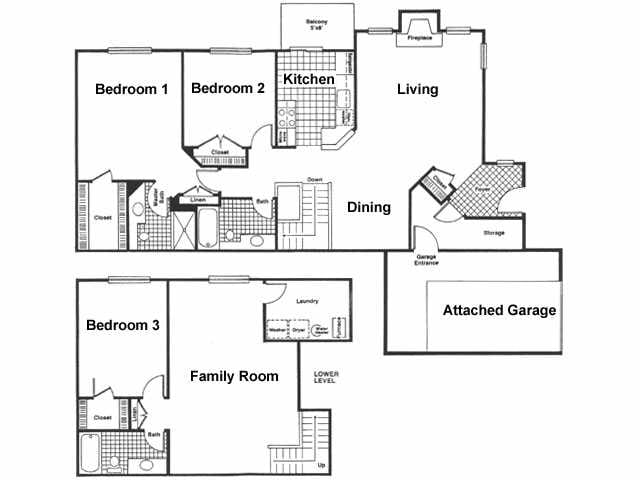 3BR/3BA - 3 bedroom, 3 bath w/attached garage (G)