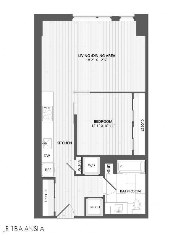 Floor Plan - Studio-JR 1B-A ANSI A_880 P