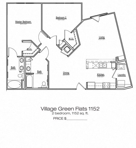Floor Plan - Village Green Flats 1152