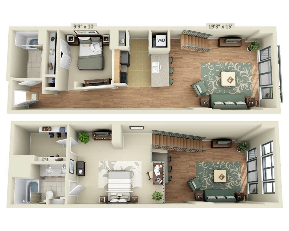 Floor Plan - 1 BEDROOM TOWER (A2BDL)