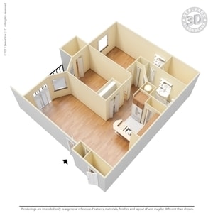 2BR/1BA - 2 Bed 1 Bath 1105 SqFt (1004 Net)