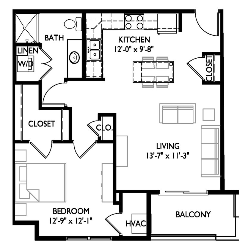 Floor Plan - 1B-C