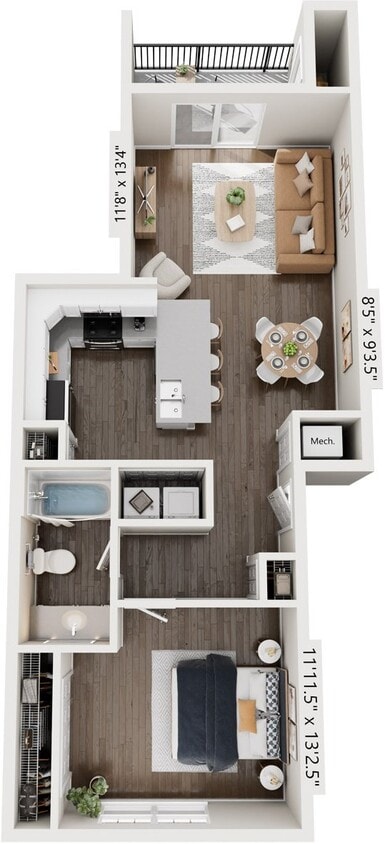 Floor Plan - One Bedroom
