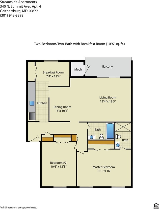Floor Plan - 2 Bedroom + Breakfast