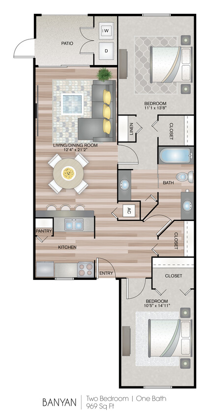 969 Sq Ft - The Banyan