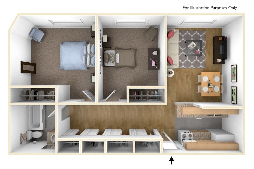 Floor Plan - 2 Bed 1 Bath