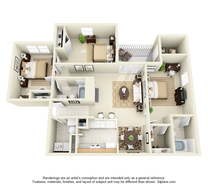 3BR/2BA - Three Bedroom Two Bathroom