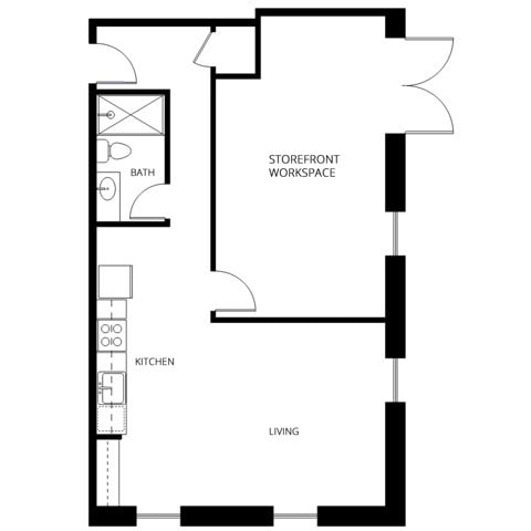Live-Work Studio | 1 Bath | 614-818 SQ FT - SLW-AB