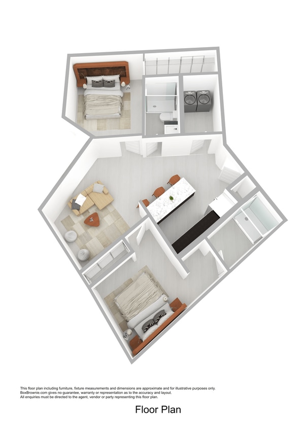 Floor Plan - 2 Bedroom 2 Bathroom No Patio