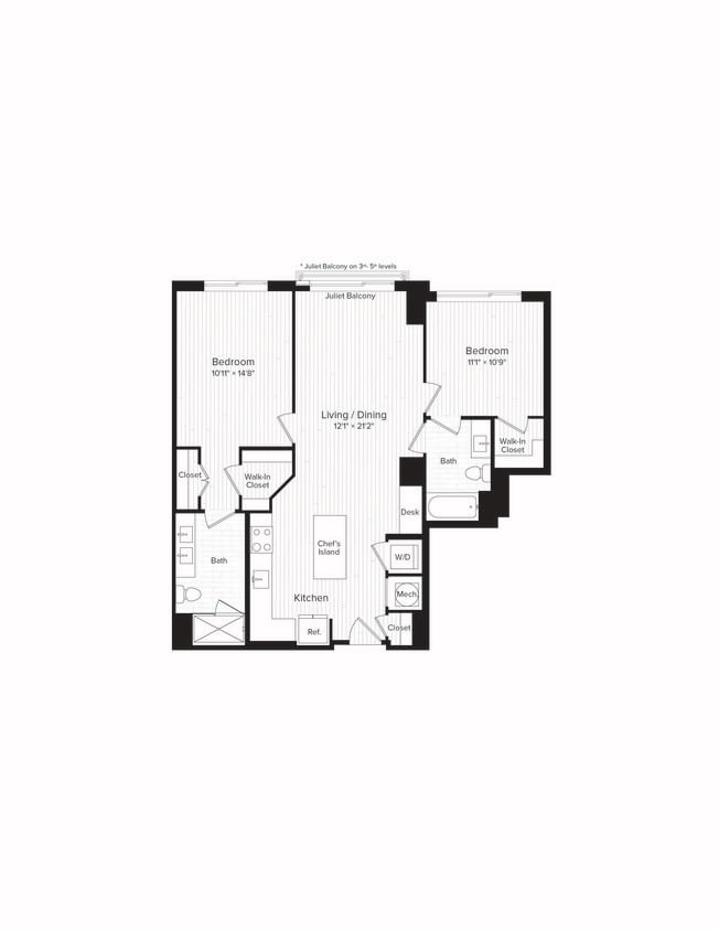 Floor Plan - C01 Two Bedroom Two Bath
