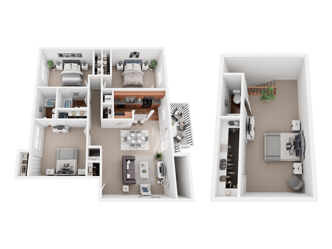 Floor Plan - 3 Bedroom 2.5 Bathroom 1500 Sq. Ft.