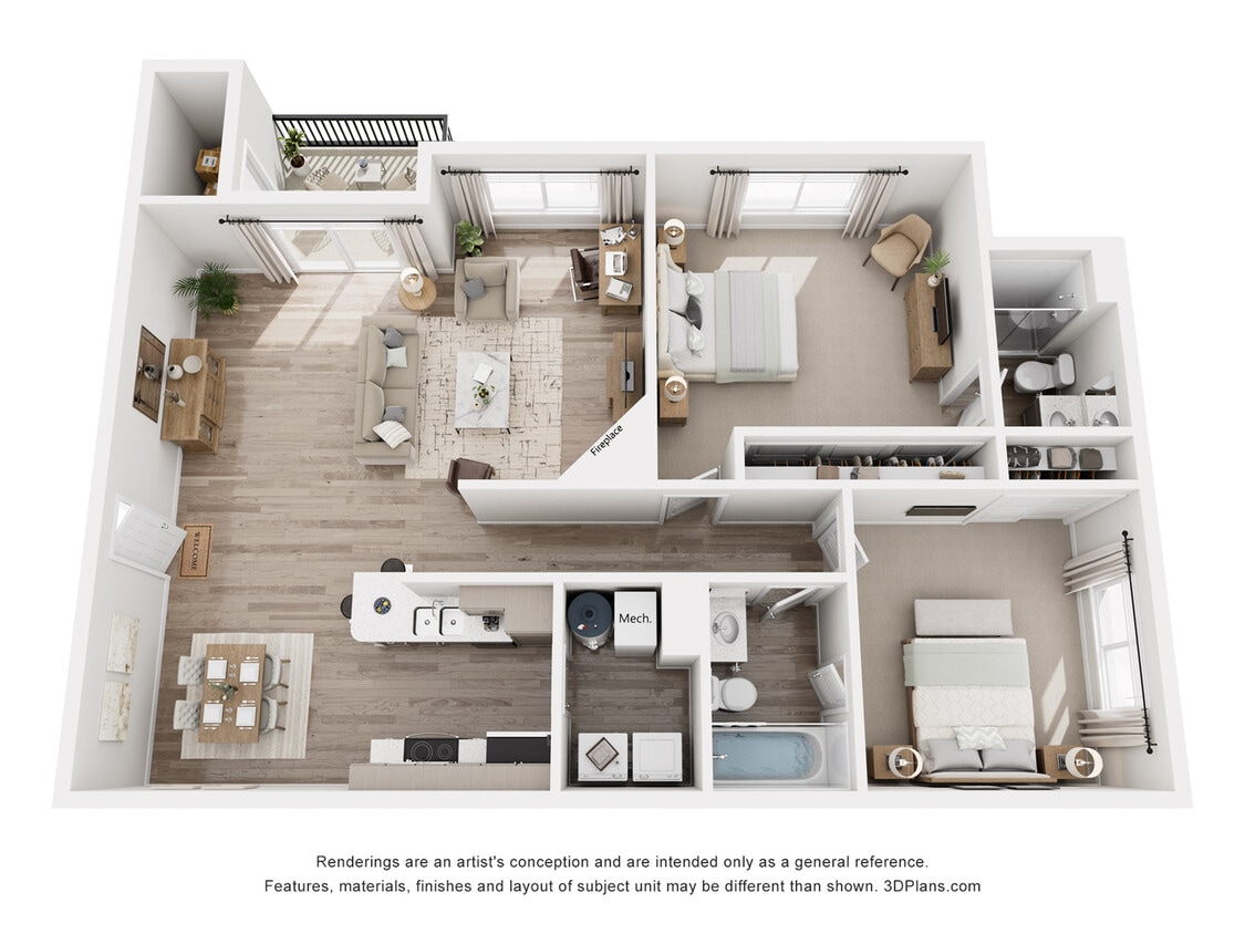 Quail Cove_Acadia_2X2L_Renovated Scheme - 2B2B FP R