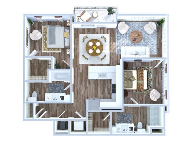 2 Bedroom | 2 Bath | 1099 sq ft - Mirra | B2C