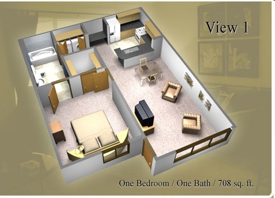 1BR/1BA - 3 Bedroom 2 Bath – Style C1