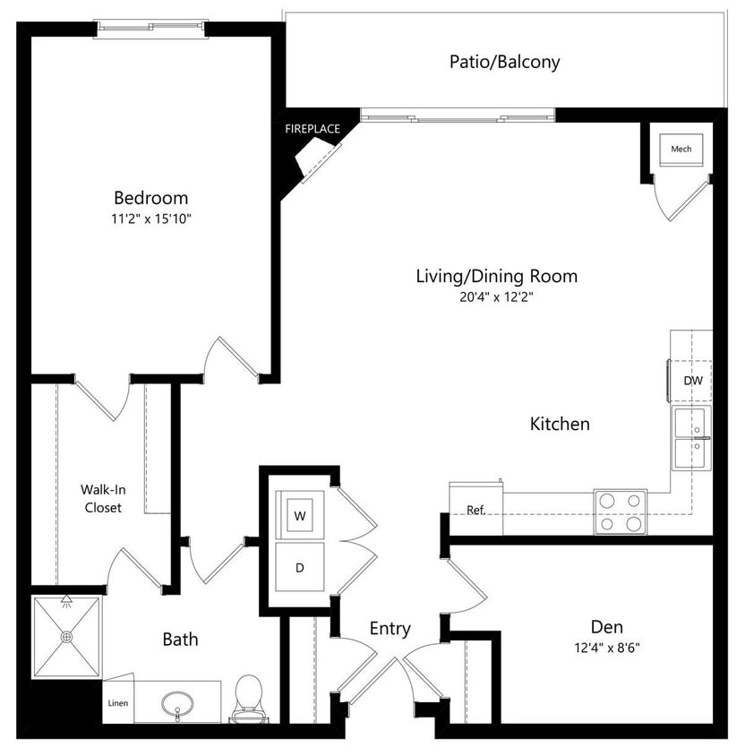 Floor Plan - Addison with Den (Flat)