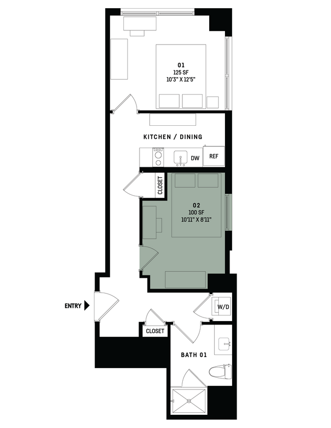 Floor Plan - Co-Living B13-Bedroom 2