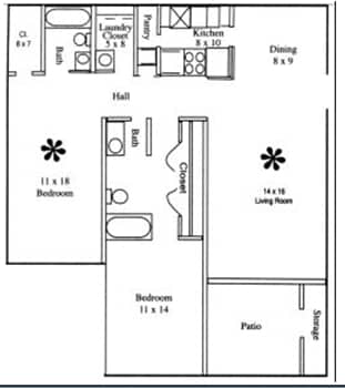 2BR/2BA - B1-Saluda