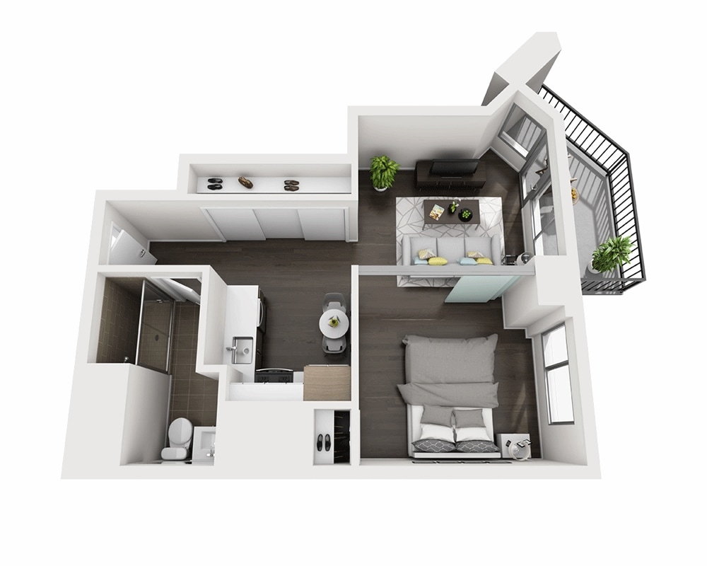 Floor Plan - One Bedroom A1A