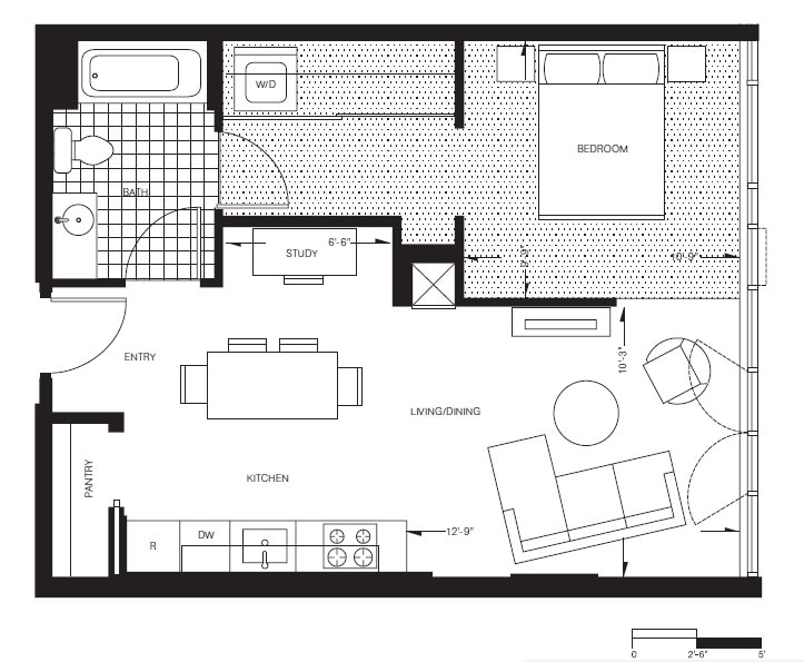 Floor Plan - One Bedroom (A9)