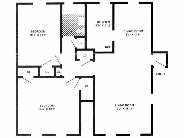 2BR/1BA - 2 Bedroom/1 Bath