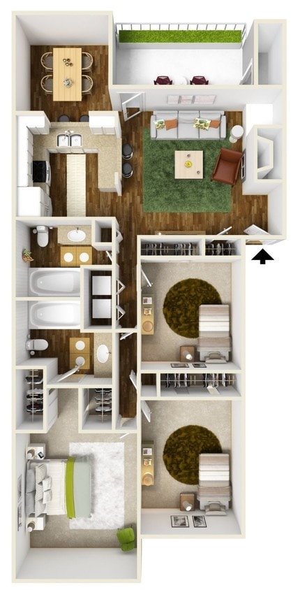 Floor Plan - 3x2 Reno