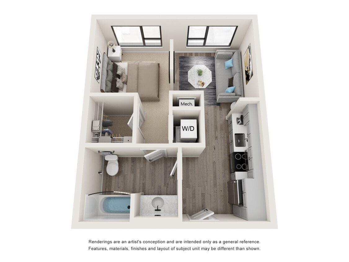 Aquarius - Studio, 1 Bath, 490 sq. ft. - Aquarius