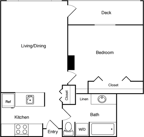 Floor Plan - 1 Bed 306-1606 - SW