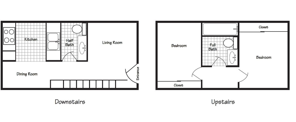 Floor Plan - Two Bedroom One & Half Bath