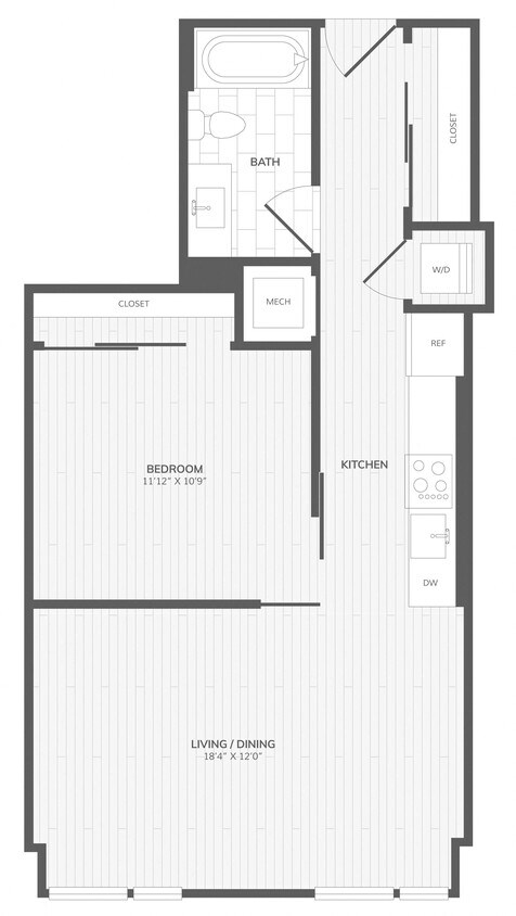Floor Plan - 1 Bed/1 Bath Medley Penthouse