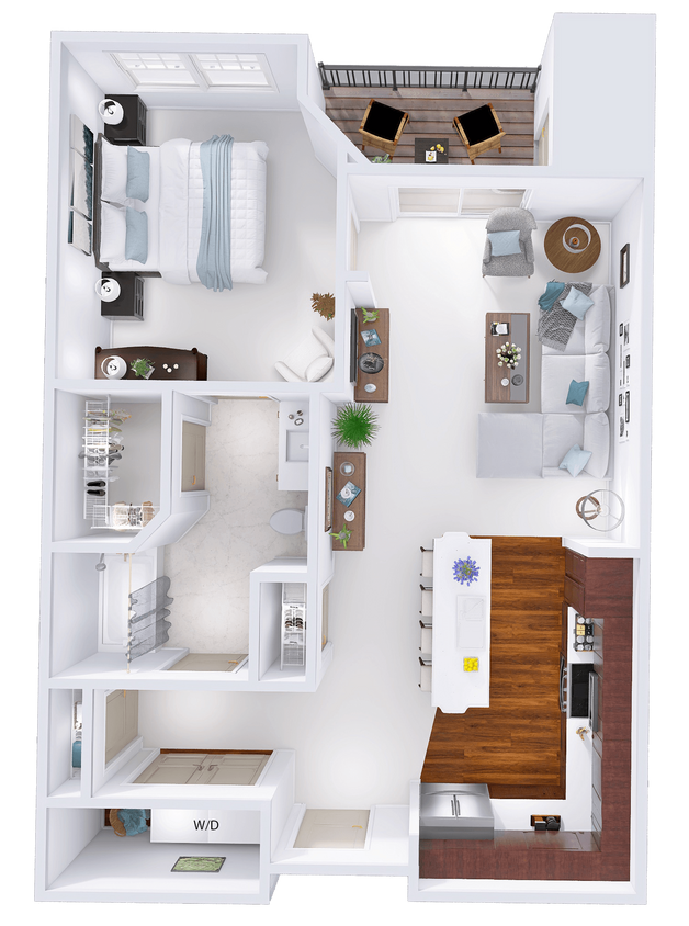 Floor Plan - WestTown - B1 - 1 Bed - 1 Bath