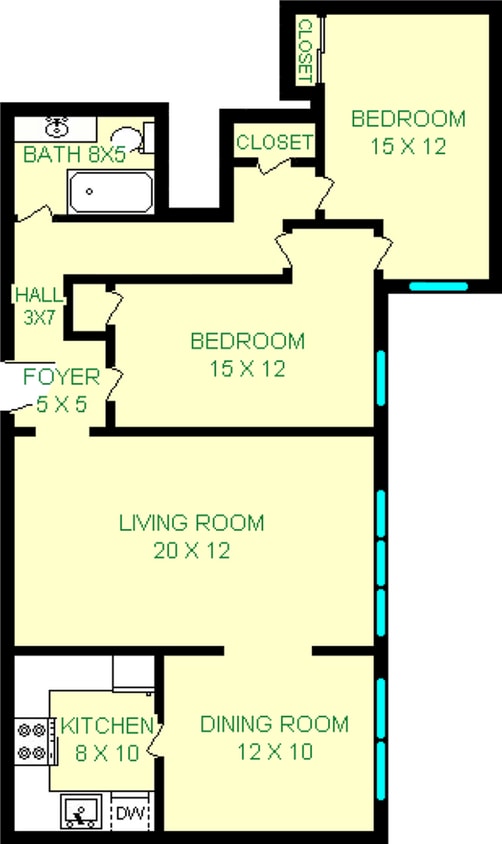 Veterans Two Bedroom Floorplan - Veterans