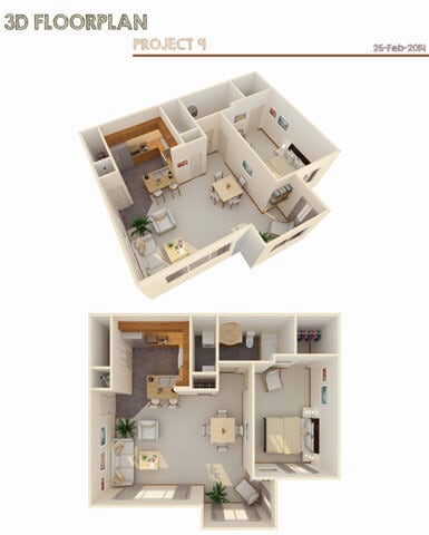 Floor Plan - 1 Bed 1 Bath w/ Flex Space