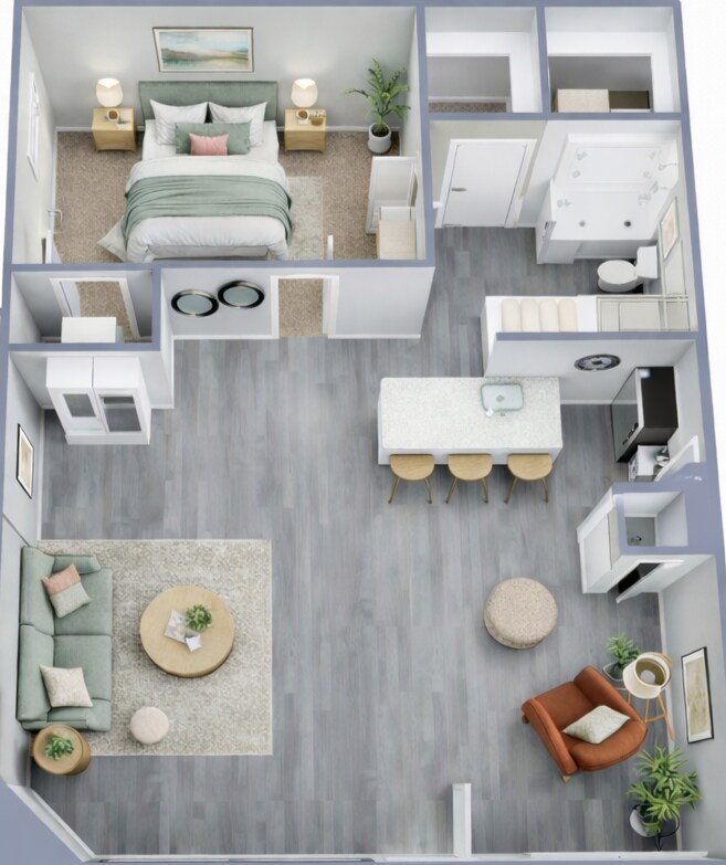Floor Plan - 1 Bed 1 Bath