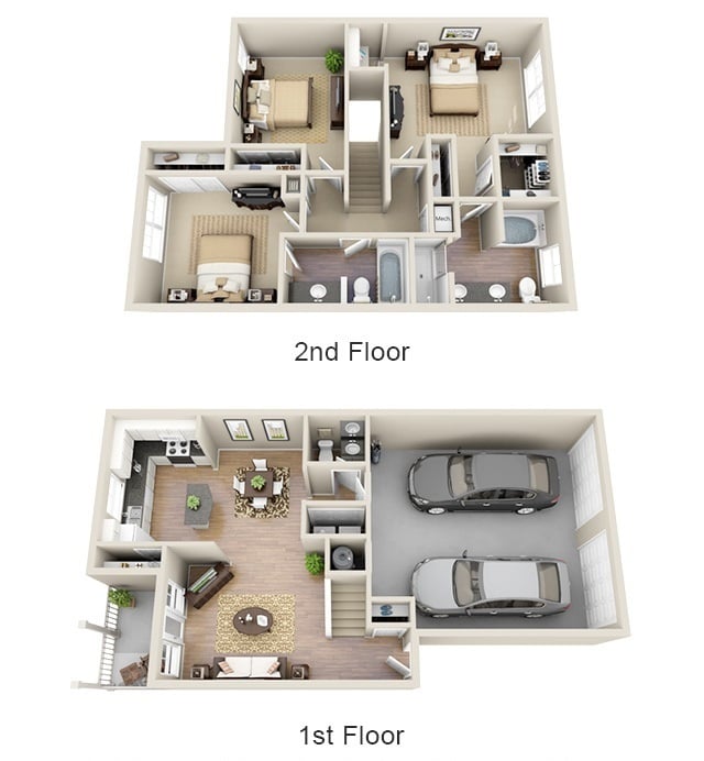 The Broadwater - Usonian - 2.5 Beds - 2.5 Baths - 1482 Sq. ft. - Usonian