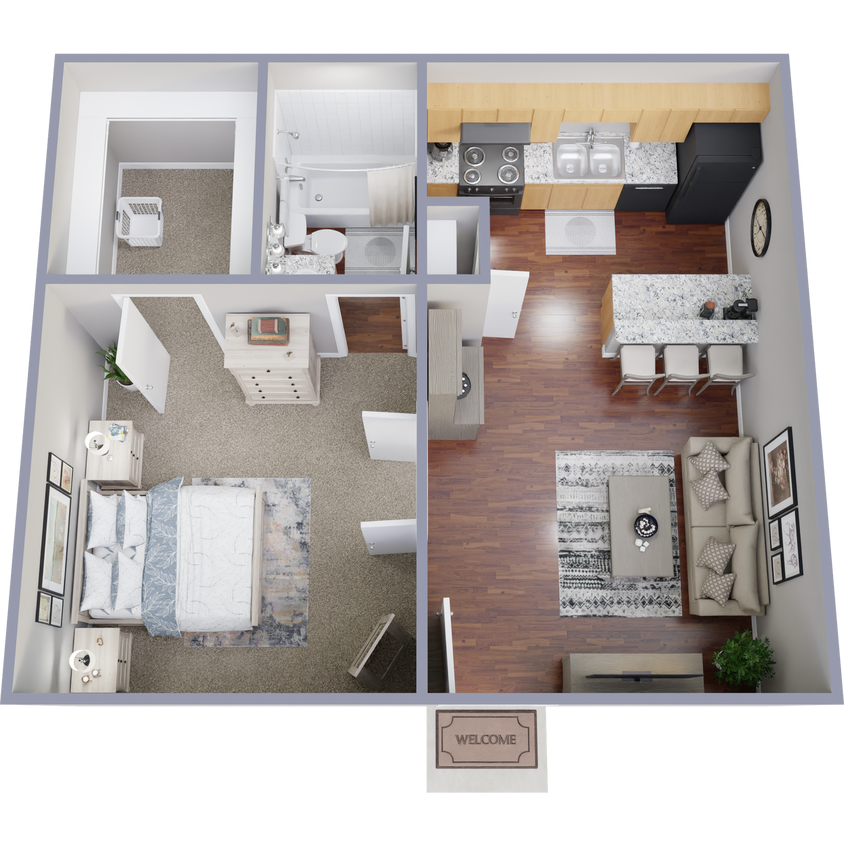 Floor Plan - A1 1x1 418 sqft